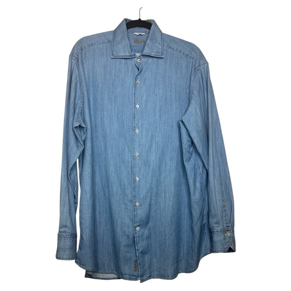Stenstroms Light Blue Denim Button Up Shirt XL - Picture 2 of 12